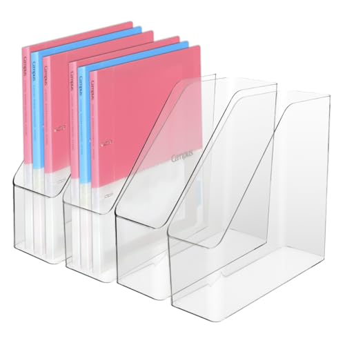 IBEQUEM 4 Stück klar Acryl Magazin Dateihalter, Kunststoff vertikale Datei Ordner Lagerung Magazin Rack Bin, Acryl Magazinhalter, Schreibtisch Dokument Sorter Organisator für Home Office Work Desktop IBEQUEM 4 Stück klar Acryl Magazin Dateihalter, Kunststoff vertikale Datei Ordner Lagerung Magazin Rack Bin, Acryl Magazinhalter, Schreibtisch Dokument Sorter Organisator für Home Office Work Desktop von IBEQUEM