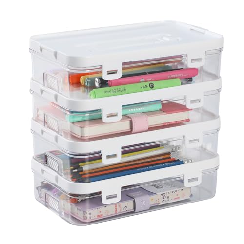 IBEQUEM 4-stöckige Kunststoff-Aufbewahrungsbox mit Deckel, stapelbare Aufbewahrungsbox für Bastelarbeiten für Kunsthandwerk, Nähen, Make-up, Nagelpflege-Zubehör IBEQUEM 4-stöckige Kunststoff-Aufbewahrungsbox mit Deckel, stapelbare Aufbewahrungsbox für Bastelarbeiten für Kunsthandwerk, Nähen, Make-up, Nagelpflege-Zubehör von IBEQUEM