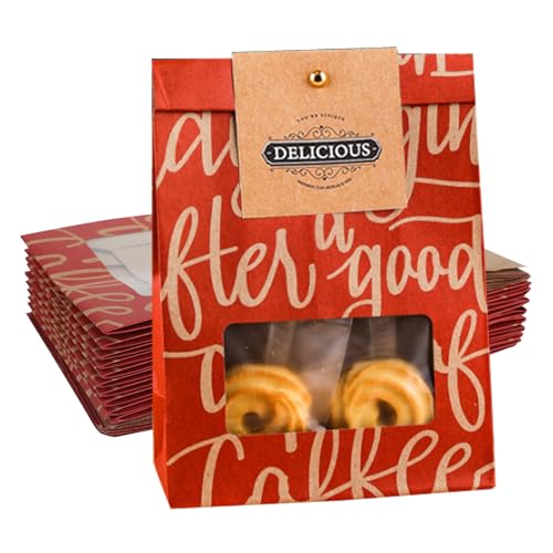 20 Stück Kleine Kekstüten Keksbeutel mit Fenster, Papiertüten mit Verschlussclips Kraftpapier Tüten Zuhause Backen Backbeute Papier Brotbeutel für Gebäck Süßigkeiten Geschenktüte Verpackung 20 Stück Kleine Kekstüten Keksbeutel mit Fenster, Papiertüten mit Verschlussclips Kraftpapier Tüten Zuhause Backen Backbeute Papier Brotbeutel für Gebäck Süßigkeiten Geschenktüte Verpackung von IBLUELOVER
