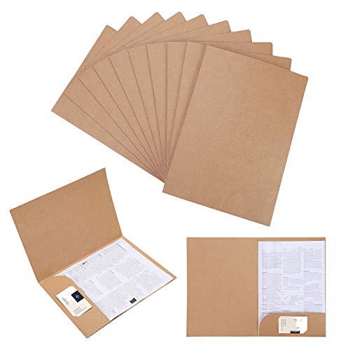 Dokumentenmappe A4 Ordnungsmappe 10 Stück Aktenmappen Kraftpapier File Folder Papier Projekttaschen Vertrag Dateiordner Bericht Quittungsmappe L-förmiger Ordner für Sitzungen Angebote von IBLUELOVER