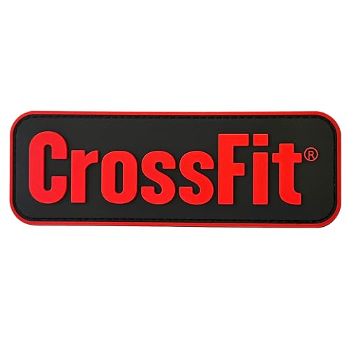 Klettverschluss CrossFit PVC für taktische Rucksäcke, Gym oder Reisen – 3D-Prägung – kompatibel mit Klettverschluss, männlich und weiblich enthalten (rot und schwarz) von IBOAH