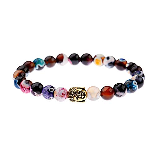 IBOWZ Naturstein Armband Chakra Armband Chakra-Armband, 7 Chakra 8 mm natürliche Bunte Turmalin-Perlen elastischer Born-Armreif Buddha-Schmuck Pray Yoga Energy Reiki Charm Schmuck Geschenk für Paa IBOWZ Naturstein Armband Chakra Armband Chakra-Armband, 7 Chakra 8 mm natürliche Bunte Turmalin-Perlen elastischer Born-Armreif Buddha-Schmuck Pray Yoga Energy Reiki Charm Schmuck Geschenk für Paa von IBOWZ