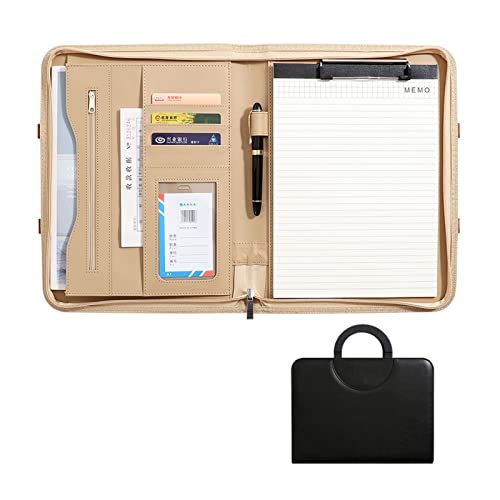 IBOWZ Schreibmappe A4 Konferenzmappe Portfolio-Padfolio-Business-Organizer mit Reißverschluss für Damen und Herren mit Griff, Notizblock, Lebenslauf und Dokumenten IBOWZ Schreibmappe A4 Konferenzmappe Portfolio-Padfolio-Business-Organizer mit Reißverschluss für Damen und Herren mit Griff, Notizblock, Lebenslauf und Dokumenten von IBOWZ