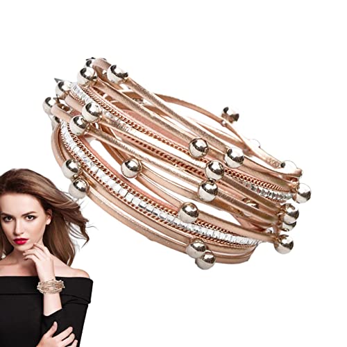 IBUGER Wickelarmbänder für Damen | Mehrschichtige Lederarmbänder für Frauen - Boho Leopard Kristall Perlen Manschette Armband Schmuck mit starkem Magnetverschluss für Monther IBUGER Wickelarmbänder für Damen | Mehrschichtige Lederarmbänder für Frauen - Boho Leopard Kristall Perlen Manschette Armband Schmuck mit starkem Magnetverschluss für Monther von IBUGER