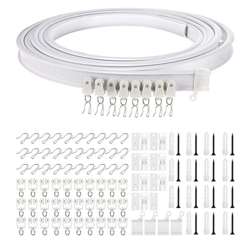 IBURTEN Flexible biegbare Deckenvorhangschiene, Deckenhalterung für Gardinenstange, Raumteiler, verstellbares Vorhangschienensystem für gebogene Fenster, Erkerfenster IBURTEN Flexible biegbare Deckenvorhangschiene, Deckenhalterung für Gardinenstange, Raumteiler, verstellbares Vorhangschienensystem für gebogene Fenster, Erkerfenster von IBURTEN
