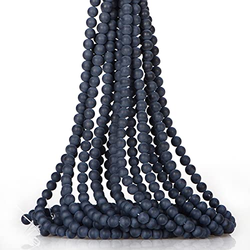 ICAI Beads (Matte Onyx) Naturstein Edelstein Runde Lose Perlen Kristall Energie Stein Heilkraft für Schmuckherstellung DIY, 1 Strang 60–62 Stück (6 mm) von ICAI Beads