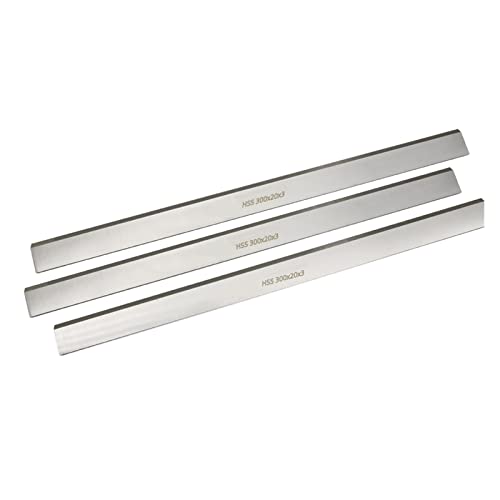 ICAMAS 3-teiliges Hobelmesser-Set 300 mm Dicke HSS-Holz Jointer nachschärfbarer Hobel 300 x 20 x 3 mm Elektrowerkzeug-Zubehör for die Holzbearbeitung von ICAMAS