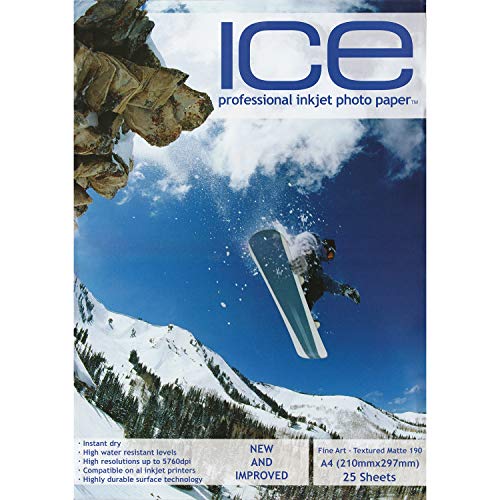 50 x ICE A4 Strukturiertes Matt-Fotodruckerpapier der schönen Kunst 190gsm 50 x ICE A4 Strukturiertes Matt-Fotodruckerpapier der schönen Kunst 190gsm von ICE