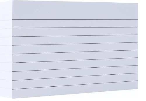 Revisionskarten, 7,6 x 12,7 cm, weiße Karteikarten, 240 Stück, zwei linierte Seiten, Lernkarten für Schule, Büro Revisionskarten, 7,6 x 12,7 cm, weiße Karteikarten, 240 Stück, zwei linierte Seiten, Lernkarten für Schule, Büro von ICEANAQ