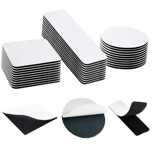 ICED PIXEL 30 Pcs Klettband Selbstklebend Extra Stark, Patches mit Klett, Klettband Beidseitig, Doppelseitiges Klettband, Klettband Selbstklebend für Stoff, für Wände/Boden/Tür/Gläser/Metalle von ICED PIXEL