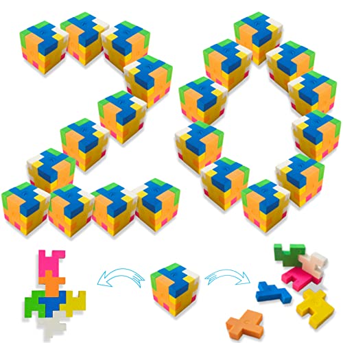 ICEPAPA, 20 Stück Würfelpuzzle Eraser, Radiergummi Kinder Puzzle. Geeignet als mitgebsel kinder, Radiergummi kinder mitgebsel, Give aways kindergeburtstag oder Kindergeburtstag gastgeschenke von ICEPAPA