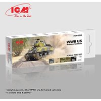 Acrylic Paint Set - WWII US Armored vehicles [6 x 12 ml] von ICM