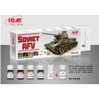 Acrylic paint set - Soviet AFV (6 x 12ml) von ICM
