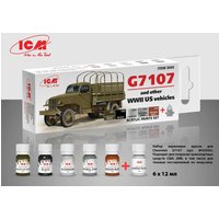 Acrylic paint set - US WWII vehicles G7107 (6 x 12ml) von ICM