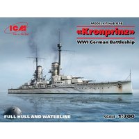 Kronprinz fullhull & waterline WWI German Battleship von ICM