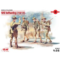 WWI US Infanterie, 4 Figuren von ICM