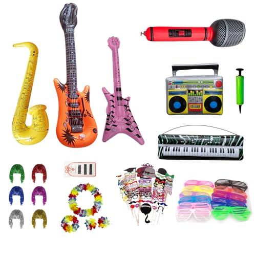 ICONAT Party Deko Fotobox Accessoires,Foto Requisiten Party Zubehör für Hochzeit,Halloween,Weihnachten,Tischdeko Geburtstag,Karneval, Silvester Deko (104 Stück) von ICONAT