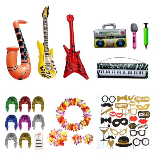 ICONAT Party Deko Fotobox Accessoires,Foto Requisiten Party Zubehör für Hochzeit,Halloween,Weihnachten,Tischdeko Geburtstag,Karneval, Silvester Deko (46 Stück) von ICONAT