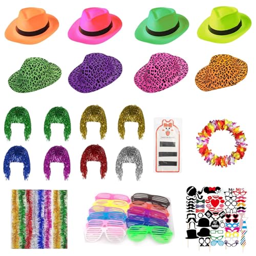 ICONAT Party Deko Fotobox Accessoires,Foto Requisiten Party Zubehör für Hochzeit,Halloween,Weihnachten,Tischdeko Geburtstag,Karneval, Silvester Deko (94 Stück - A) von ICONAT