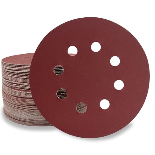 12,7 cm große Schleifscheiben mit 8 Löchern, 50 Stück, Körnung 320, für Exzenterschleifer-Pads 12,7 cm große Schleifscheiben mit 8 Löchern, 50 Stück, Körnung 320, für Exzenterschleifer-Pads von ICOYICO