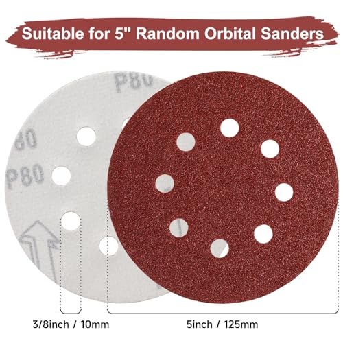 12,7 cm große Schleifscheiben mit 8 Löchern, 50 Stück – Körnung 600, für Exzenterschleifer-Pads 12,7 cm große Schleifscheiben mit 8 Löchern, 50 Stück – Körnung 600, für Exzenterschleifer-Pads von ICOYICO