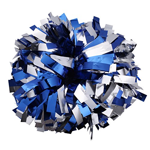 Cheerleader-Pompons, metallisch, 15,2 cm, 1 Paar (Blau/Silber) von ICObuty