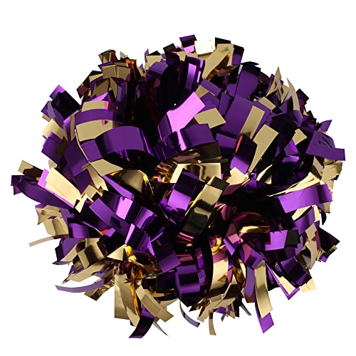 Metallic Cheerleader Cheerleading Pom Poms 15,2 cm 1 Paar (lila/gold) von ICObuty