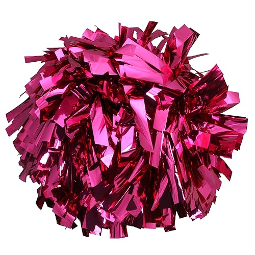 Metallische Cheerleader-Pompons, 15,2 cm, 1 Paar, 2 Stück, Rosa von ICObuty