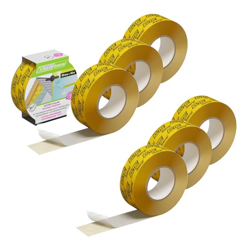 ICUTEC 6er Spar-Pack Icucral Klebeband 033 3088, 60mm x 40m Lösemittelfrei, extrem hohe Klebkraft, für Überlappungen bei Dampfbremsen, Dampfsperre Klebeband Profi-Qualität, luftdichtes Folienklebeband von ICUTEC
