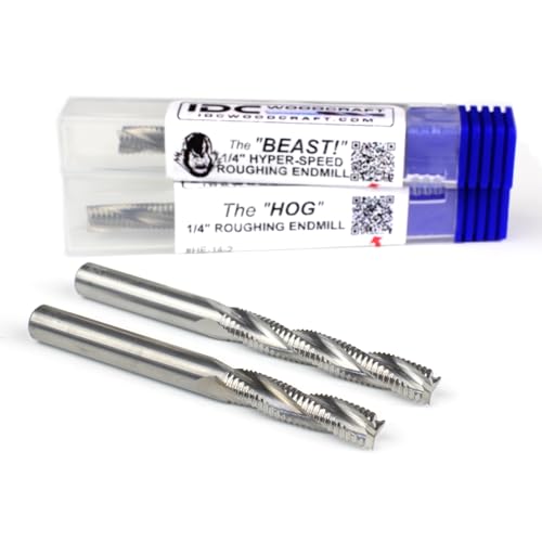 IDC Woodcraft CNC Router Bit Schruppen Combo Set 1/4" Schaft The Beast and HOG - Die bahnbrechenden CNC Bits für ultimativen Materialabtrag und Zeitersparnis für CNC Holzbearbeitungsprojekte IDC Woodcraft CNC Router Bit Schruppen Combo Set 1/4" Schaft The Beast and HOG - Die bahnbrechenden CNC Bits für ultimativen Materialabtrag und Zeitersparnis für CNC Holzbearbeitungsprojekte von IDC Woodcraft