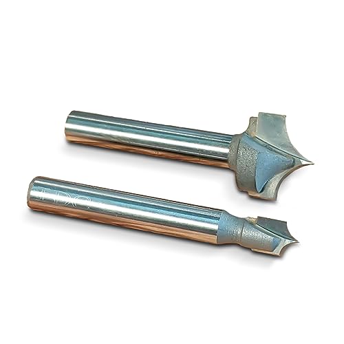 IDC Woodcraft Kanten-Rundungs-Bit-Set – Verwandeln Sie Ihre CNC-Fräsprojekte – inklusive 1/4 Zoll & 1/8 Zoll Radius spitze runde Spitzen mit 1/4-Zoll-Schaft – Erzielen Sie saubere, glatt abgerundete von IDC Woodcraft