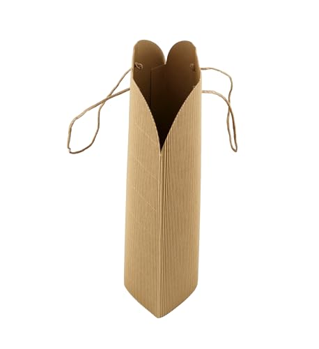 IDEA HOME 6 Stück Papiertüten M Kraft WAVE 21 x 10 x 30 cm, Papiertüten mit Henkel,Geschenktüten für Geburtstagsfeier,Weihnachten,Geschenkverpackung,Einkaufstüten (verdicken 280gsm) von IDEA HOME