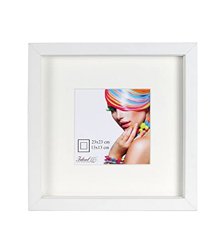 IDEAL TREND 3D Objektrahmen Holz Bilderrahmen Wanddeko Collage Poster Shirt Trikot Rahmen: Farbe: Weiß | Format: 23x23 von IDEAL TREND