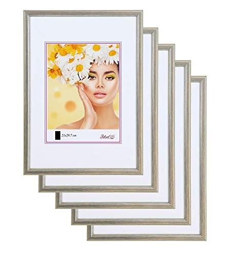 IDEAL TREND 3er 5er Set Holz Bilderrahmen Foto Rahmen Holzrahmen Wanddeko Collage Poster S236: Farbe: 5er Pack Silber | Format: 13x18 IDEAL TREND 3er 5er Set Holz Bilderrahmen Foto Rahmen Holzrahmen Wanddeko Collage Poster S236: Farbe: 5er Pack Silber | Format: 13x18 von IDEAL TREND