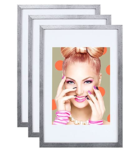 IDEAL TREND 3er 5er Set Holz Bilderrahmen Lifestyle Plexi Foto Rahmen Collage Wanddeko Poster S111: Farbe: 3er Pack Silber | Format: 50x70 von IDEAL TREND