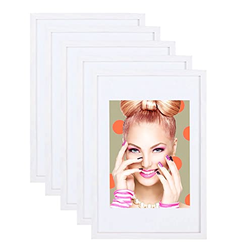 IDEAL TREND 3er 5er Set Holz Bilderrahmen Lifestyle Plexi Foto Rahmen Collage Wanddeko Poster S111: Farbe: 5er Pack Weiß | Format: 21x29,7 A4 von IDEAL TREND