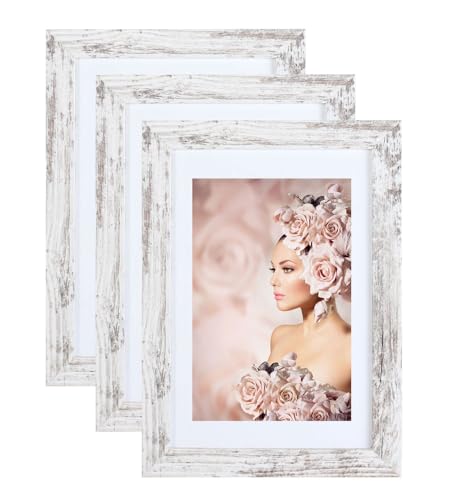 IDEAL TREND 3er Pack Holz Bilderrahmen Foto Plexi Rahmen Acryl Collage Wanddeko Poster S215: Farbe: Shabby-Weiß | Format: 20x30 IDEAL TREND 3er Pack Holz Bilderrahmen Foto Plexi Rahmen Acryl Collage Wanddeko Poster S215: Farbe: Shabby-Weiß | Format: 20x30 von IDEAL TREND