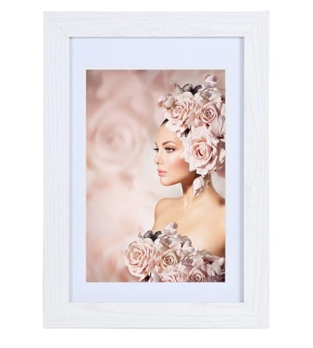 IDEAL TREND Bilderrahmen Holz Rahmen Plexi Acryl Collage Wanddeko Poster quadratisch S215: Farbe: Weiß | Format: 40x50 von IDEAL TREND