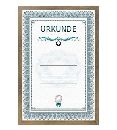 IDEAL TREND Holz Dokument Bilderrahmen Urkunde Diplom Foto Rahmen Plexi S111 Poster: Farbe: Gold | Format: 29,7x42 A3 IDEAL TREND Holz Dokument Bilderrahmen Urkunde Diplom Foto Rahmen Plexi S111 Poster: Farbe: Gold | Format: 29,7x42 A3 von IDEAL TREND