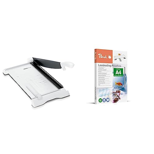 IDEAL 1142 Schneidemaschine, Hebelschneider, Papierschneider bis DIN A3 & Peach Laminierfolie A4-80 mic - 100 St. - glänzend - Premiumqualität für beste Laminierergebnisse IDEAL 1142 Schneidemaschine, Hebelschneider, Papierschneider bis DIN A3 & Peach Laminierfolie A4-80 mic - 100 St. - glänzend - Premiumqualität für beste Laminierergebnisse von IDEAL