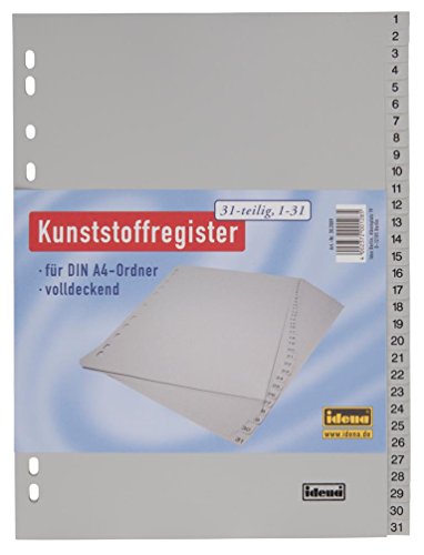IDENA Kunststoff Ordner-Register 1-31 / DIN A4 von IDENA