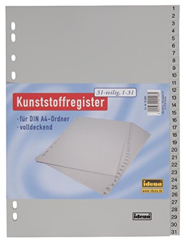 IDENA Kunststoff Ordner-Register 1-31 / DIN A4 IDENA Kunststoff Ordner-Register 1-31 / DIN A4 von IDENA
