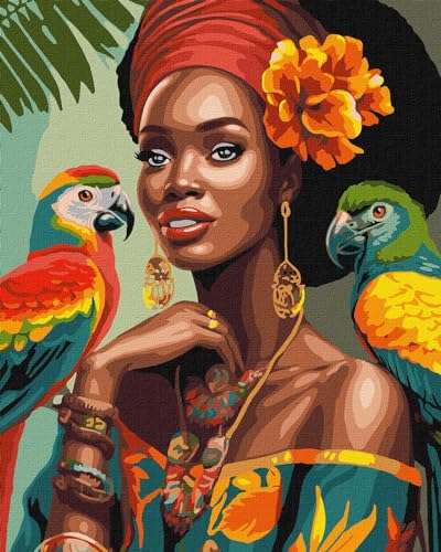 IDEYKA Afrikanische Fashionista - Malen nach Zahlen für Erwachsene, einfaches Acryl-Malen nach Zahlen für Erwachsene, malen nach zahlen erwachsene mit rahmen,DIY-als Geschenk, 40х50cm IDEYKA Afrikanische Fashionista - Malen nach Zahlen für Erwachsene, einfaches Acryl-Malen nach Zahlen für Erwachsene, malen nach zahlen erwachsene mit rahmen,DIY-als Geschenk, 40х50cm von IDEYKA