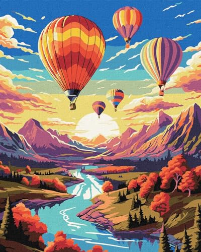 IDEYKA Ballonflug - Malen nach Zahlen für Erwachsene, einfaches Acryl-Malen nach Zahlen für Erwachsene, malen nach zahlen erwachsene mit rahmen,DIY-Malen nach Zahlen als Geschenk, 40х50cm IDEYKA Ballonflug - Malen nach Zahlen für Erwachsene, einfaches Acryl-Malen nach Zahlen für Erwachsene, malen nach zahlen erwachsene mit rahmen,DIY-Malen nach Zahlen als Geschenk, 40х50cm von IDEYKA
