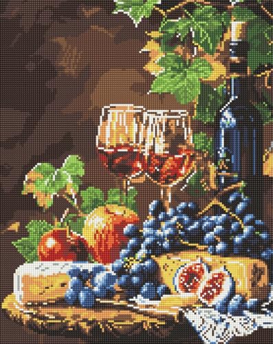 IDEYKA Diamond Painting - Lieblingswein ©art_selena_ua, 40х50cm, Diamant-Kunst-Malsets für Erwachsene, DIY-Bastelsets von IDEYKA
