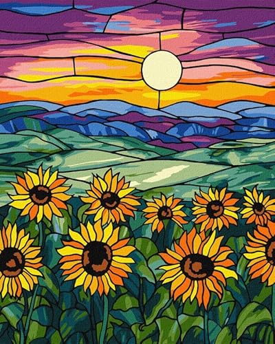 IDEYKA Ein Feld voller Sonnenblumen - Malen nach Zahlen für Erwachsene, einfaches Acryl-Malen nach Zahlen für Erwachsene, malen nach zahlen erwachsene mit rahmen,DIY-als Geschenk, 40х50cm IDEYKA Ein Feld voller Sonnenblumen - Malen nach Zahlen für Erwachsene, einfaches Acryl-Malen nach Zahlen für Erwachsene, malen nach zahlen erwachsene mit rahmen,DIY-als Geschenk, 40х50cm von IDEYKA