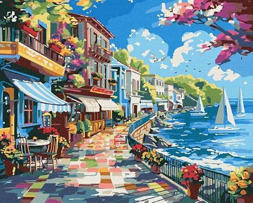 IDEYKA Eine Stadt am Meer - Malen nach Zahlen für Erwachsene, einfaches Acryl-Malen nach Zahlen für Erwachsene, malen nach zahlen erwachsene mit rahmen,DIY-Malen nach Zahlen als Geschenk, 40х50cm IDEYKA Eine Stadt am Meer - Malen nach Zahlen für Erwachsene, einfaches Acryl-Malen nach Zahlen für Erwachsene, malen nach zahlen erwachsene mit rahmen,DIY-Malen nach Zahlen als Geschenk, 40х50cm von IDEYKA
