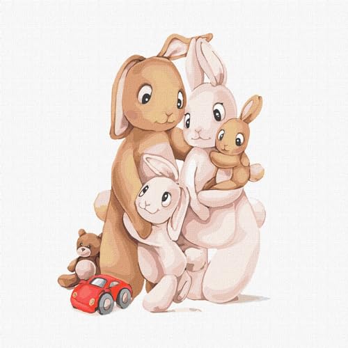IDEYKA Eine kleine Hasenfamilie - Malen nach Zahlen für Kinder, einfaches Acryl-Malen nach Zahlen für Kinder, malen nach zahlen erwachsene mit rahmen,DIY-als Geschenk, 30х30cm IDEYKA Eine kleine Hasenfamilie - Malen nach Zahlen für Kinder, einfaches Acryl-Malen nach Zahlen für Kinder, malen nach zahlen erwachsene mit rahmen,DIY-als Geschenk, 30х30cm von IDEYKA