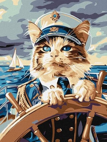 IDEYKA Katze Admiral - Malen nach Zahlen für Erwachsene, einfaches Acryl-Malen nach Zahlen für Erwachsene, malen nach zahlen erwachsene mit rahmen,DIY-Malen nach Zahlen als Geschenk, 30х40cm IDEYKA Katze Admiral - Malen nach Zahlen für Erwachsene, einfaches Acryl-Malen nach Zahlen für Erwachsene, malen nach zahlen erwachsene mit rahmen,DIY-Malen nach Zahlen als Geschenk, 30х40cm von IDEYKA