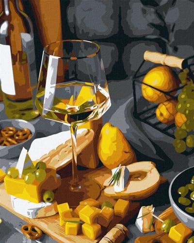 IDEYKA Lang ersehntes Abendessen - Malen nach Zahlen für Erwachsene, einfaches Acryl-Malen nach Zahlen für Erwachsene, malen nach zahlen erwachsene mit rahmen,DIY-als Geschenk, 40х50cm von IDEYKA